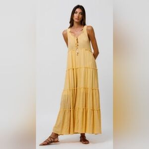 Beachgold Ariella Maxi Dress in Midas Cotton Gauze, VGUC, Size XS
